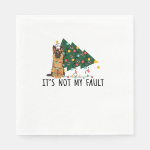 Xmas Tree It Is Not My Fault German Shepherd Dog C Napkin