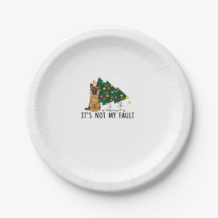 Xmas Tree It Is Not My Fault German Shepherd Dog C Paper Plate