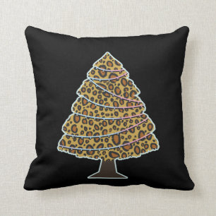 Xmas Tree Leopard Spots Funny Christmas Gift Cushion