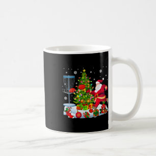 Xmas Tree Light Presents Santa Playing Disc Golf P Coffee Mug