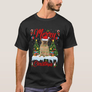Xmas Tree Lighting Brussels Griffon Dog Merry Chri T-Shirt