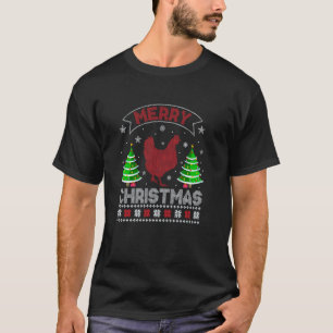Xmas Tree Lighting Men Women Chicken Ugly Christma T-Shirt