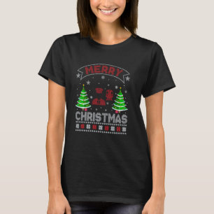 Xmas Tree Lighting Men Women Train Conductor Ugly T-Shirt