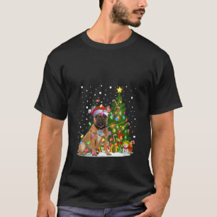 Xmas Tree Lighting Santa French Bulldog Christmas T-Shirt