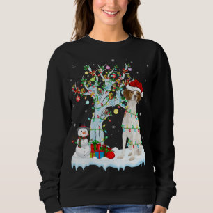 Xmas Tree Lighting Santa Hat Brittany Spaniel Dog  Sweatshirt