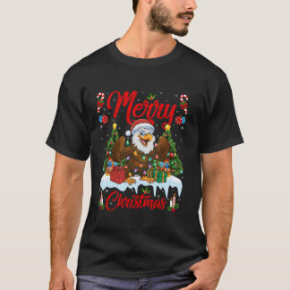 Xmas Tree Lighting Santa Hat Eagle Christmas T Shi T-Shirt