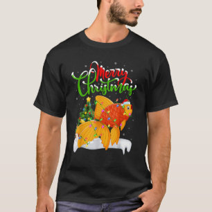Xmas Tree Lighting Santa Hat Goldfish Christmas  T-Shirt