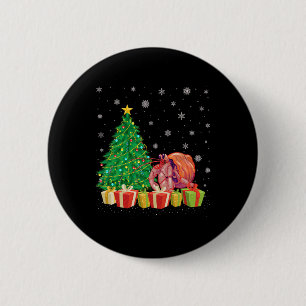 Xmas Tree Lighting Santa Hat Hermit Crab Christmas 6 Cm Round Badge