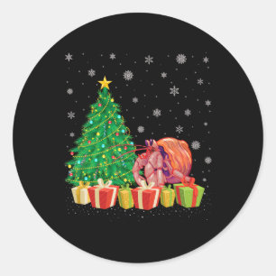 Xmas Tree Lighting Santa Hat Hermit Crab Christmas Classic Round Sticker