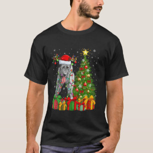Xmas Tree Lighting Santa Hat Irish Wolfhound Dog C T-Shirt