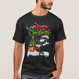 Xmas Tree Lighting Santa Hat Orca Christmas  T-Shirt