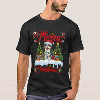 Xmas Tree Lighting Santa Hat Tamaskan Dog Christma T-Shirt