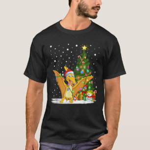 Xmas Tree Lighting Santa Pterodactyl Dinosaur Bird T-Shirt