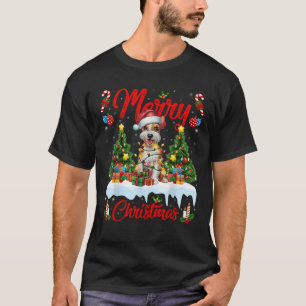 Xmas Tree Lighting Santa Silky Terrier Dog Christm T-Shirt