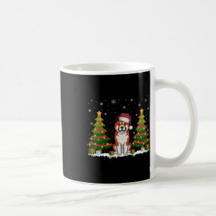 Xmas Tree Lights Akita Dog Santa Hat Christmas Swe Coffee Mug