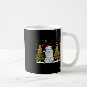 Xmas Tree Lights American Eskimo Dog Santa Christm Coffee Mug