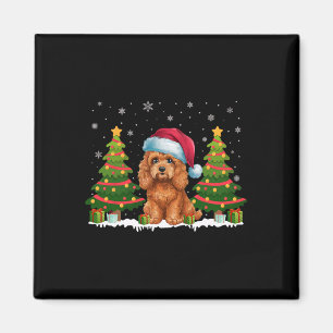 Xmas Tree Lights Apoo Dog Santa Hat Christmas Swea Magnet
