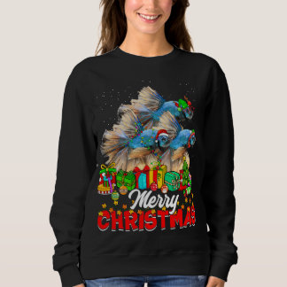 Xmas Tree Lights Christmas Pajama Fish Animals Lov Sweatshirt