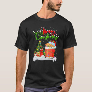 Xmas Tree Lights Santa Hat Fast Food Cup Noodles C T-Shirt