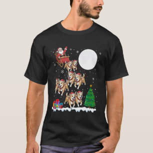Xmas Tree Lights Santa Riding Sleigh Australian Ca T-Shirt
