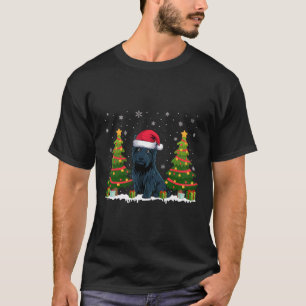 Xmas Tree Lights Scottie Dog Santa Hat Christmas S T-Shirt
