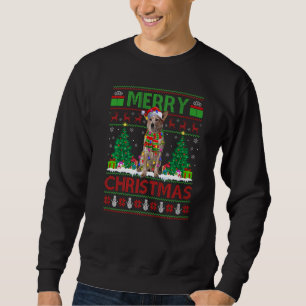 Xmas Tree Lights Ugly Santa Australian Cattle Dog Sweatshirt