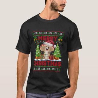 Xmas Tree Lights Ugly Style Santa Funny Mushroom C T-Shirt