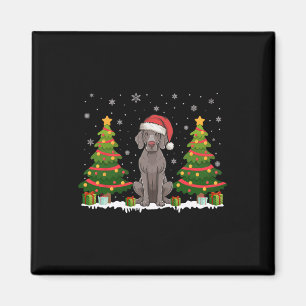 Xmas Tree Lights Weimaraner Dog Santa Hat Christma Magnet