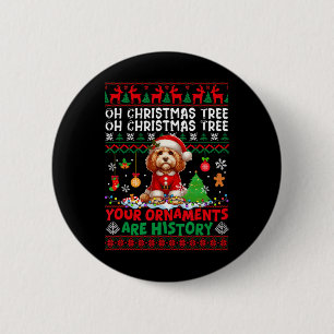 Xmas Tree Ornaments Are History Sweater Santa Apoo 6 Cm Round Badge