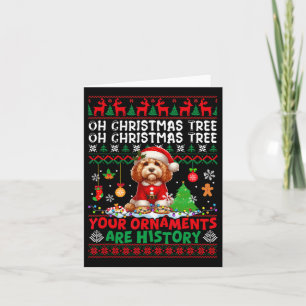 Xmas Tree Ornaments Are History Sweater Santa Apoo Card