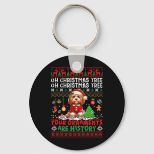 Xmas Tree Ornaments Are History Sweater Santa Apoo Key Ring