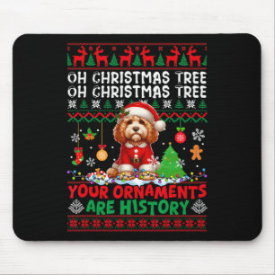 Xmas Tree Ornaments Are History Sweater Santa Apoo Mouse Pad