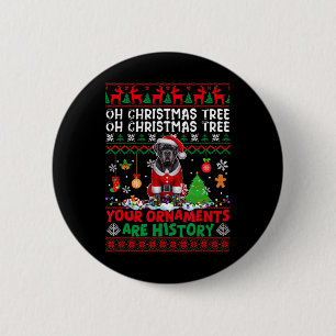 Xmas Tree Ornaments Are History Sweater Santa Cane 6 Cm Round Badge