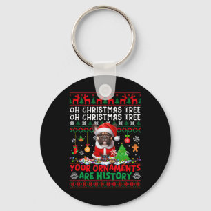 Xmas Tree Ornaments Are History Sweater Santa Fren Key Ring
