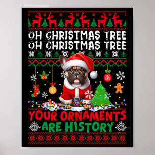 Xmas Tree Ornaments Are History Sweater Santa Fren Poster