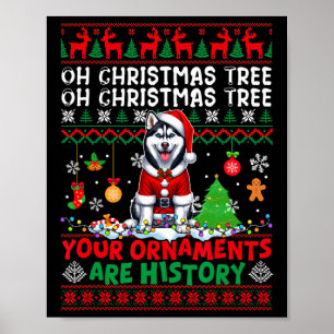 Xmas Tree Ornaments Are History Sweater Santa Husk Poster