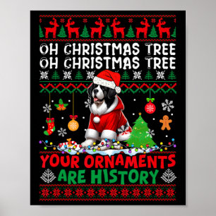Xmas Tree Ornaments Are History Sweater Santa Land Poster