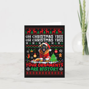 Xmas Tree Ornaments Are History Sweater Santa Leon Card