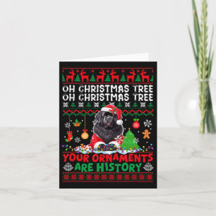 Xmas Tree Ornaments Are History Sweater Santa Newf Card