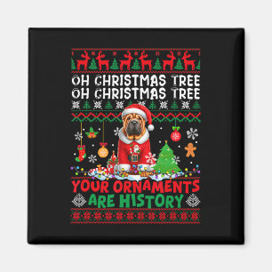 Xmas Tree Ornaments Are History Sweater Santa Shar Magnet