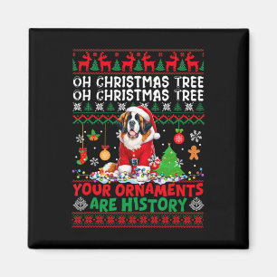 Xmas Tree Ornaments Are History Sweater Santa St. Magnet