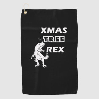 Xmas Tree Rex - Funny Dinosaur Christmas tees.   Golf Towel