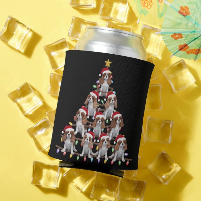 Xmas Tree Santa Cavalier King Charles Spaniel Dog  Can Cooler (In Situ Summer)
