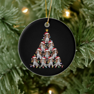 Xmas Tree Santa Cavalier King Charles Spaniel Dog  Ceramic Ornament