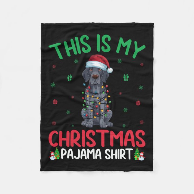 Xmas Tree Santa German Shorthaired Pointer Dog Chr Fleece Blanket (Front)