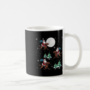 Xmas Tree Santa Riding Irish Setter Dog Funny Chri Coffee Mug