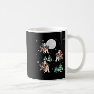 Xmas Tree Santa Riding Saint Bernard Dog Funny Chr Coffee Mug