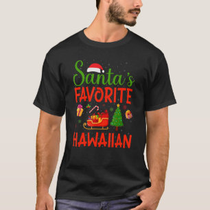 Xmas Tree Santa's Favourite Hawaiian Matching Chri T-Shirt