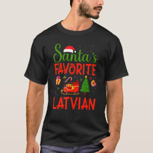 Xmas Tree Santa's Favourite Latvian Matching Chris T-Shirt