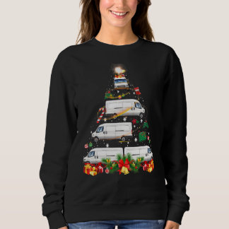Xmas Tree Van Xmas Lights Tree Driver  Family Chri Sweatshirt